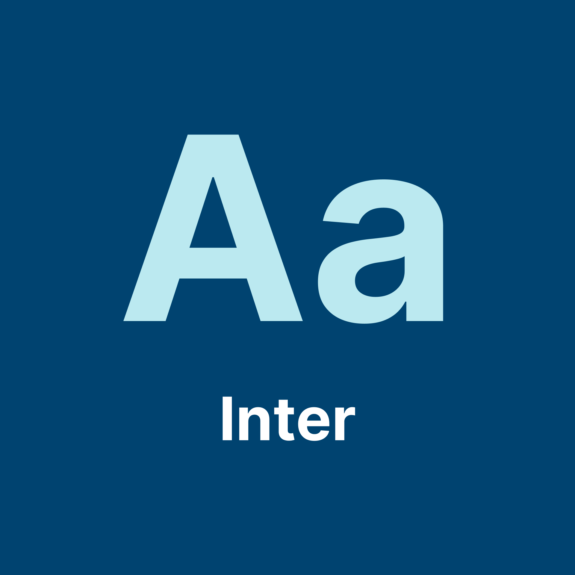 Inter typeface specimen on BC Transit navy background