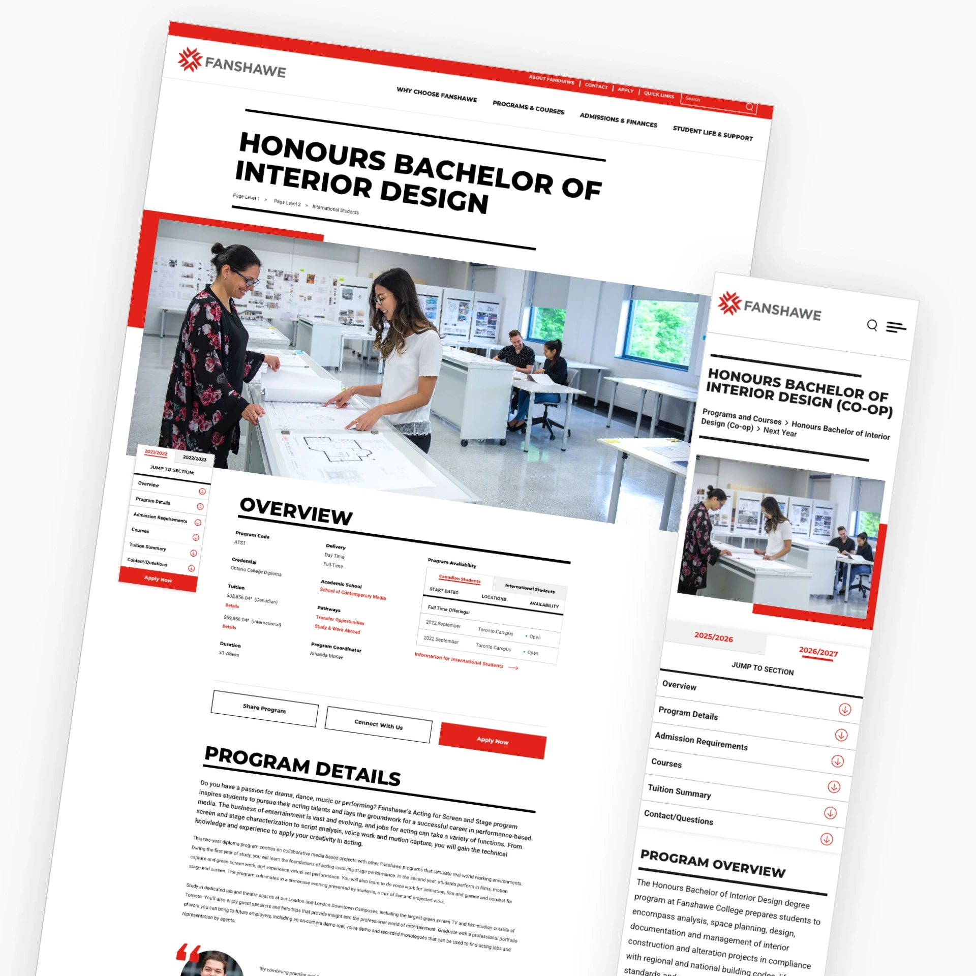 Fanshawe College program page