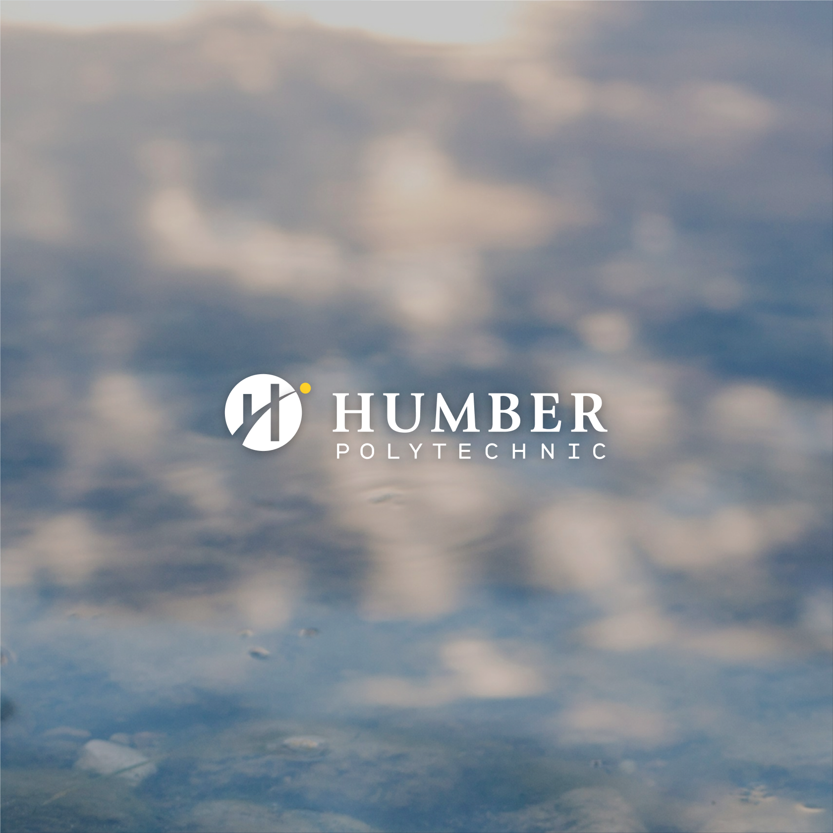 Humber College website pages shown at an angle with the dot motif