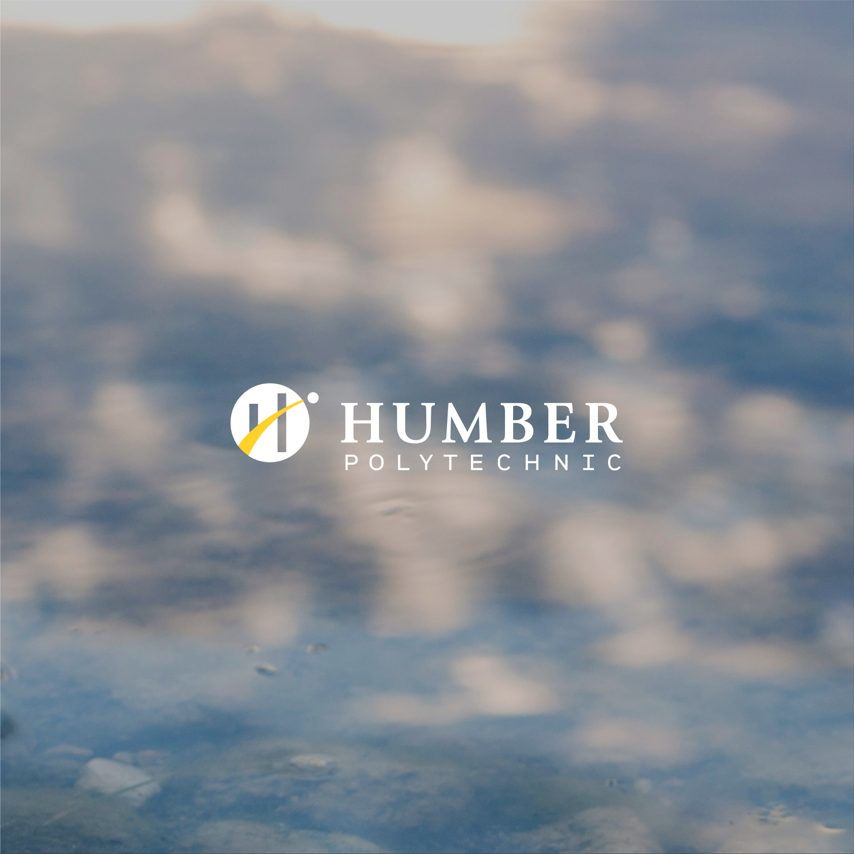 Humber College website pages shown at an angle with the wave motif