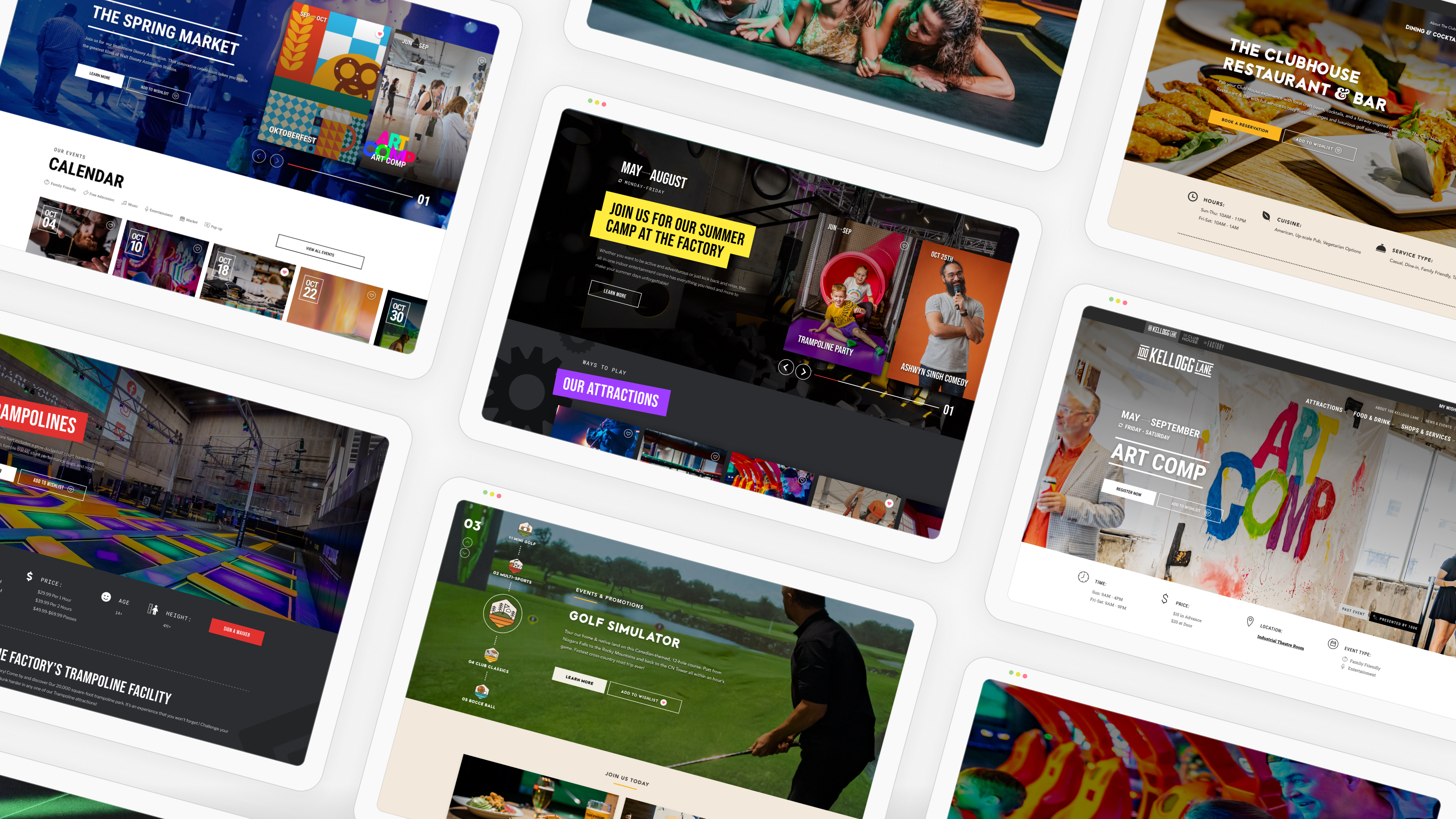 100 Kellogg Lane website shown on several angled tablets