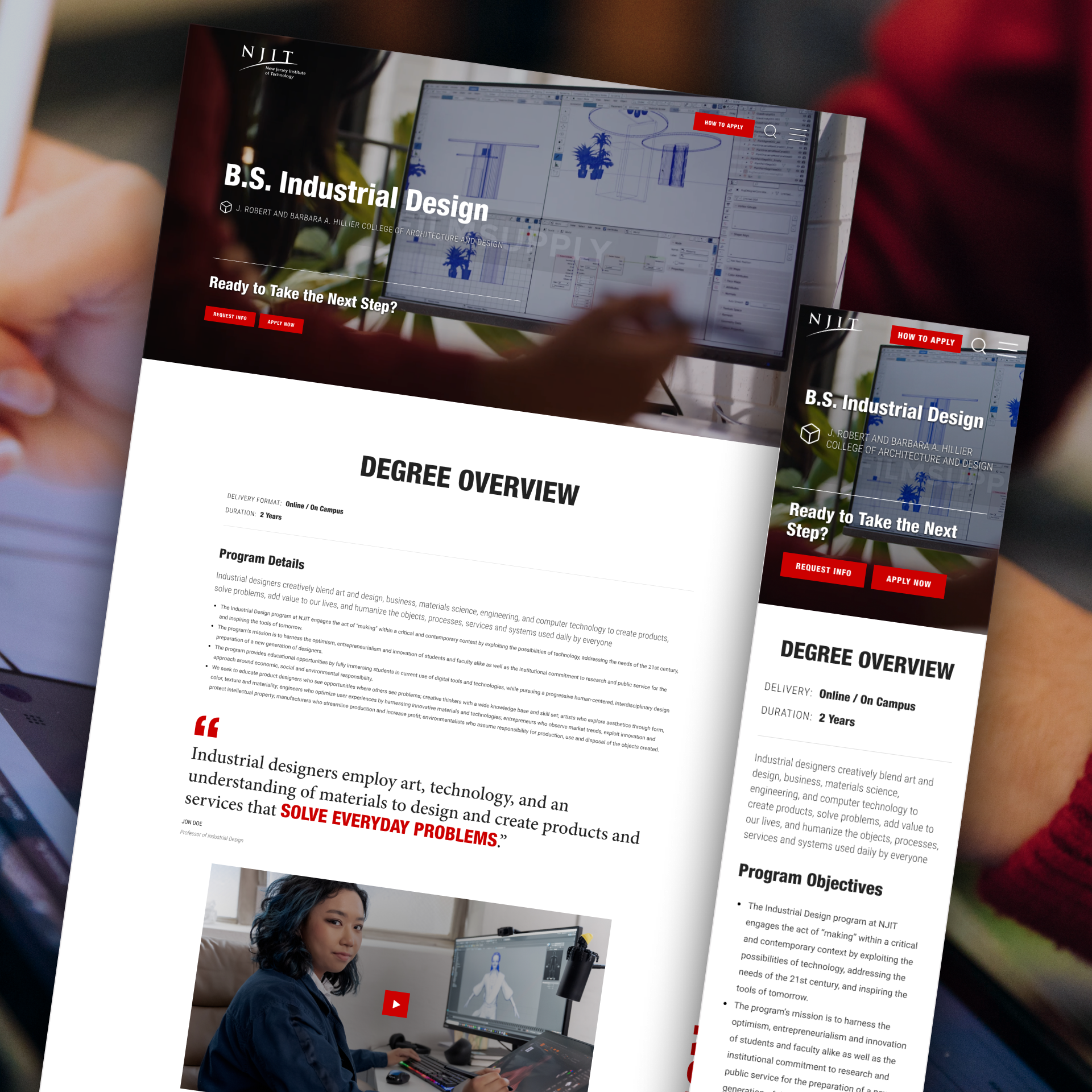 NJIT program page shown at an angle